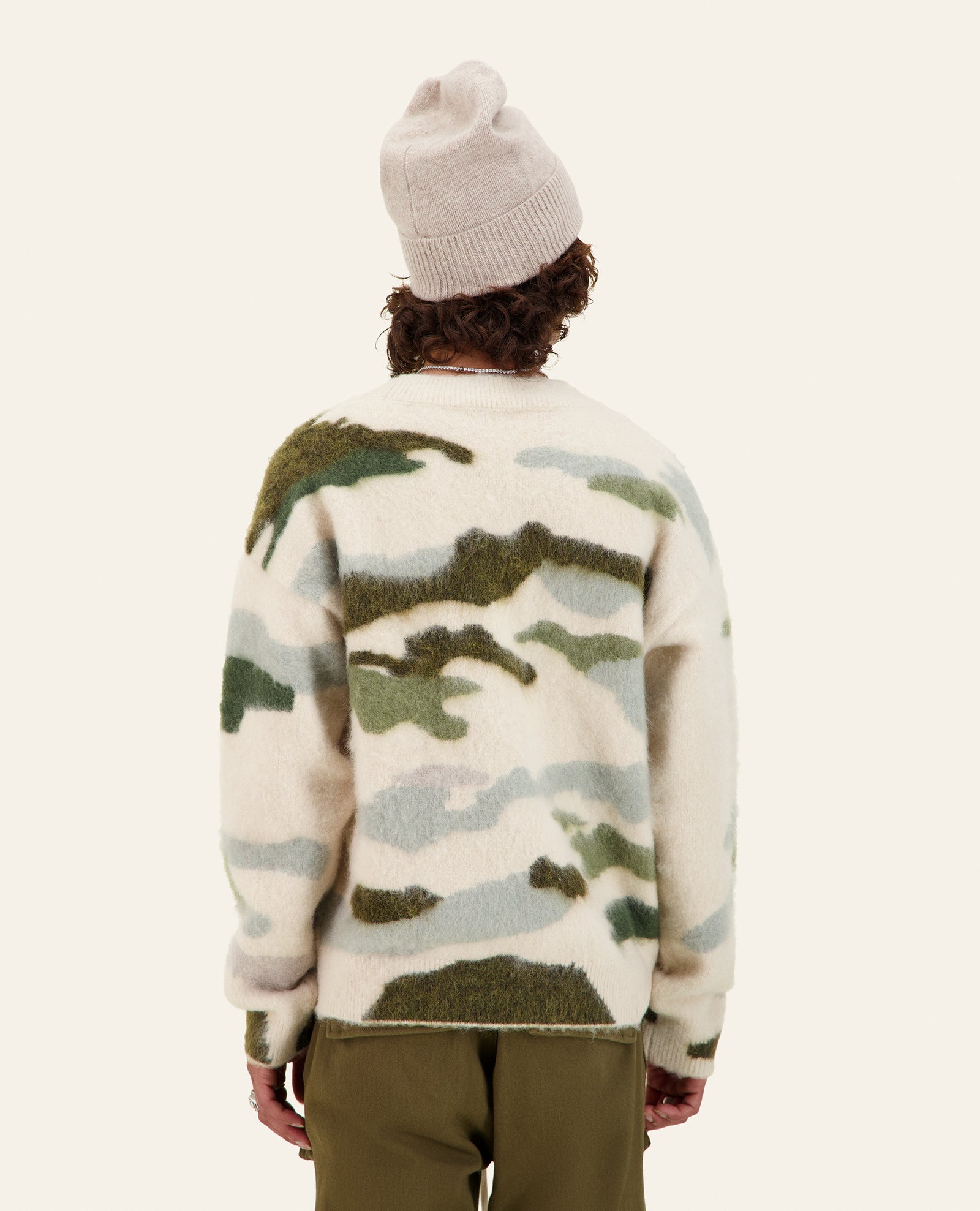 Гоша Рубчинский 18aw camo knit Army camo knit relaxed fit sweater 