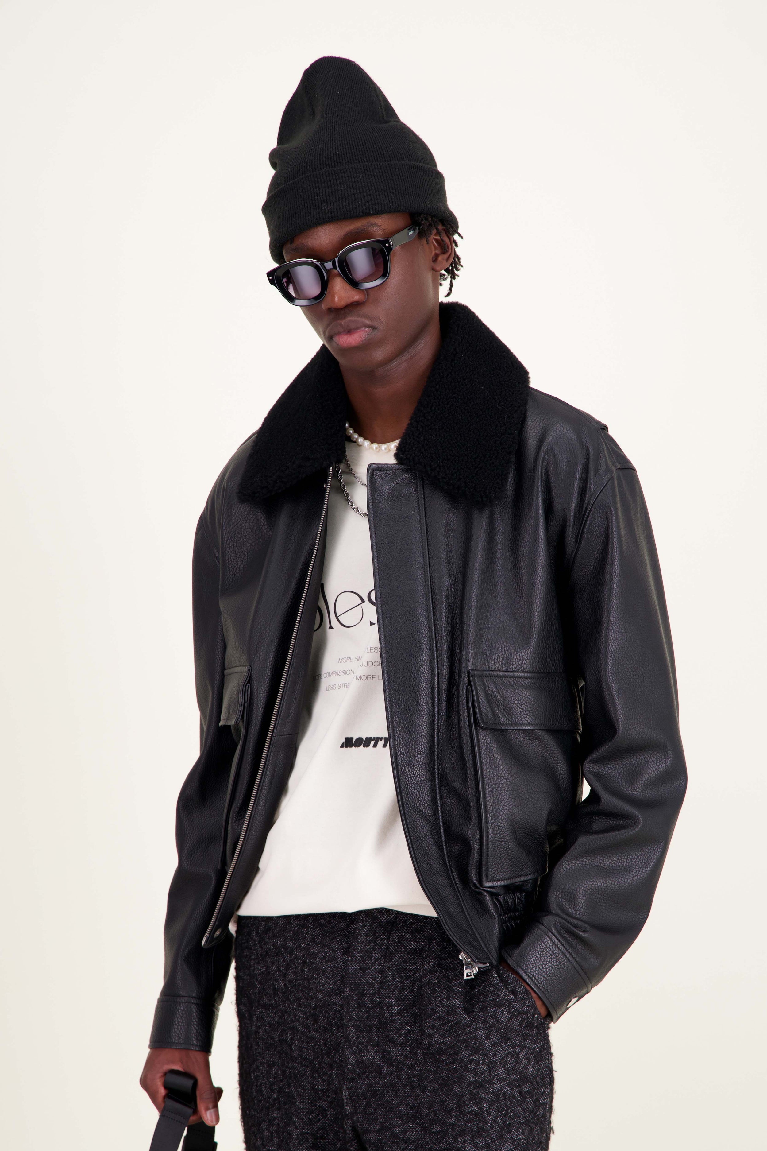 Leinwande Mouton B-3 Jacket / Black タグ有 LEINWANDE / ラインヴァンド「B-3 Mouton Jacket」 - input