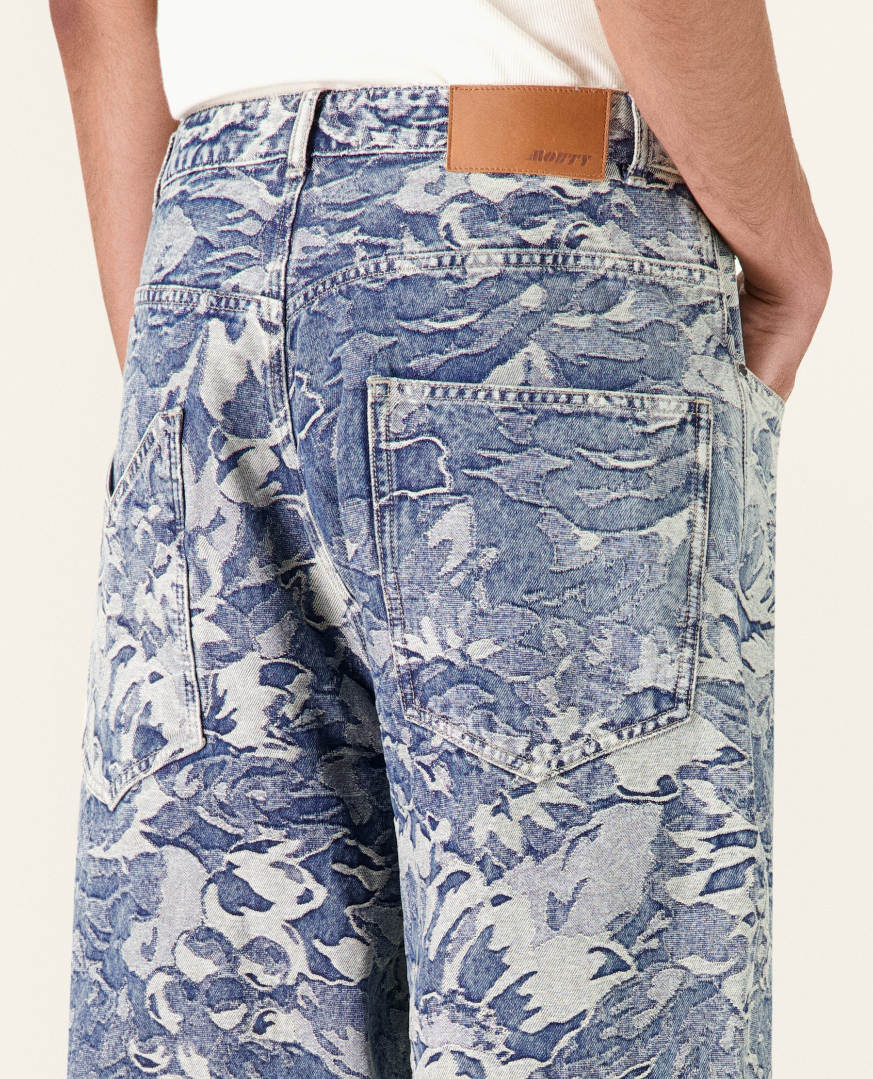 PANTALON BAGGY DENIM FLOWERCAMO