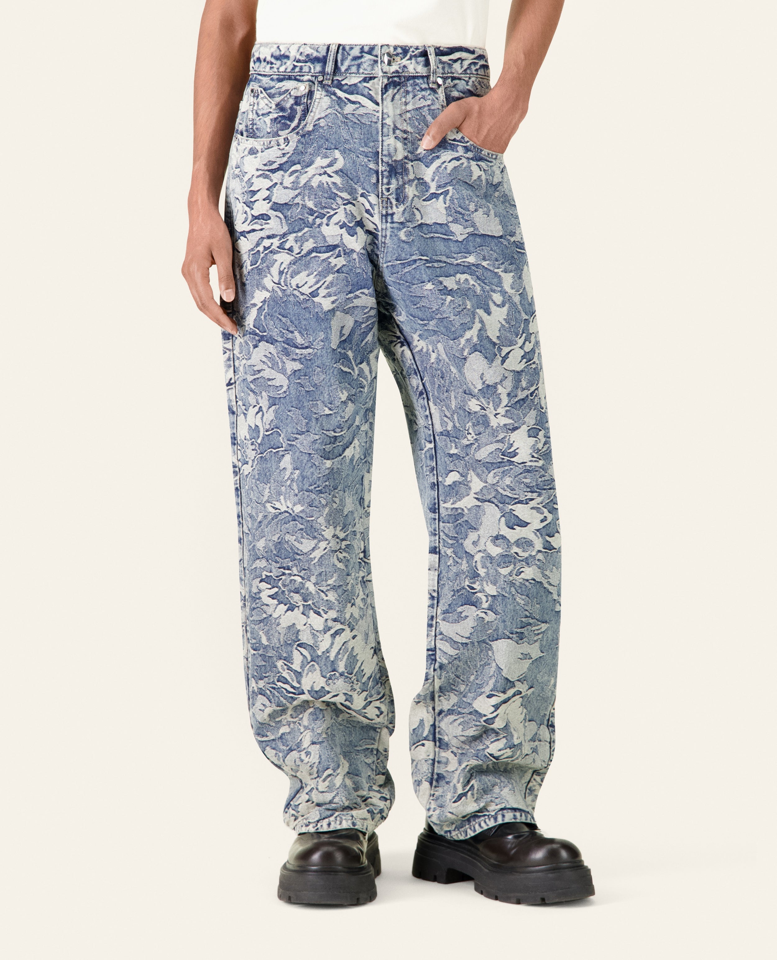 Mijco camo baggy pants gimmick denim（FLOWERCAMO DENIM BAGGY