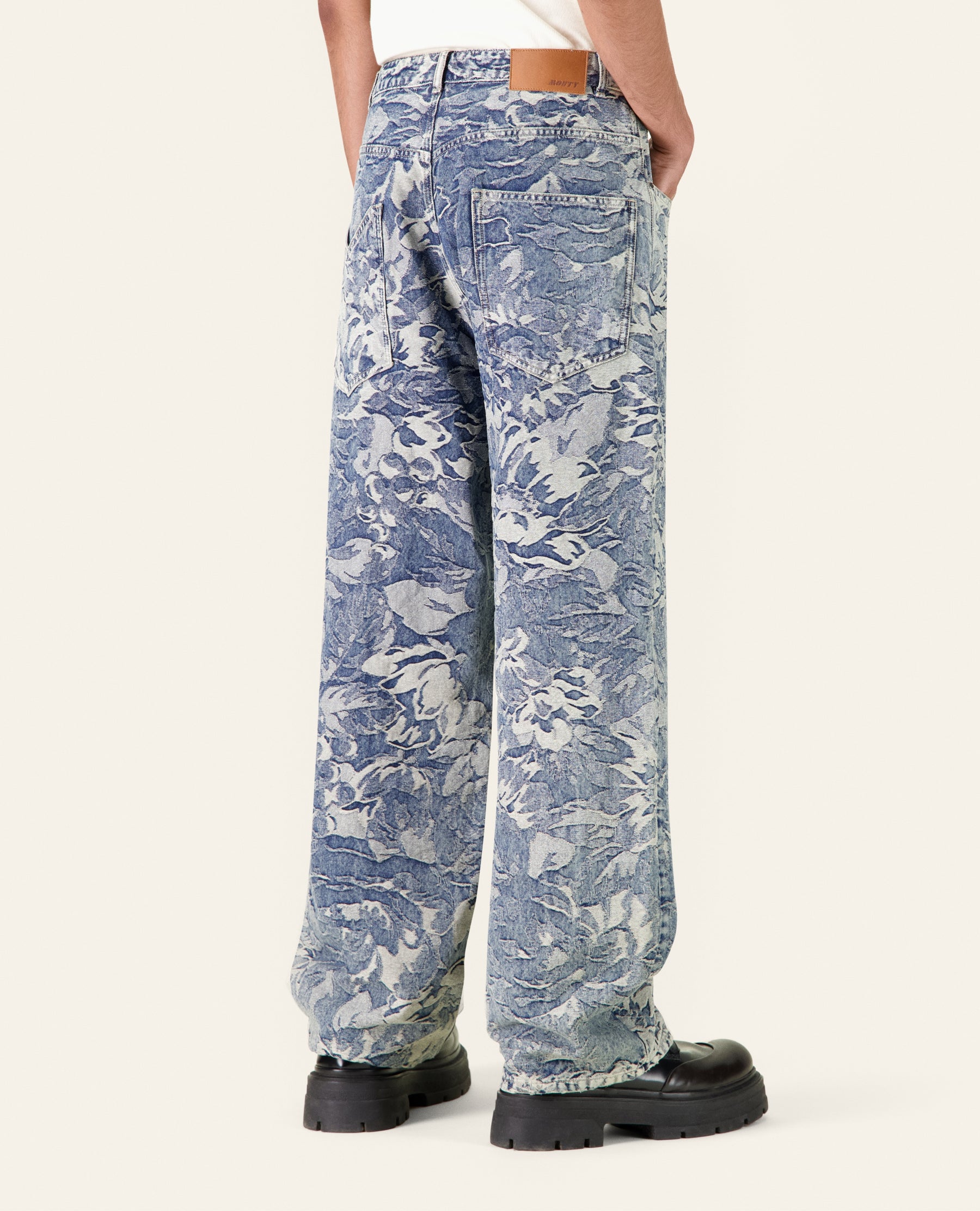 PANTALON BAGGY DENIM FLOWERCAMO