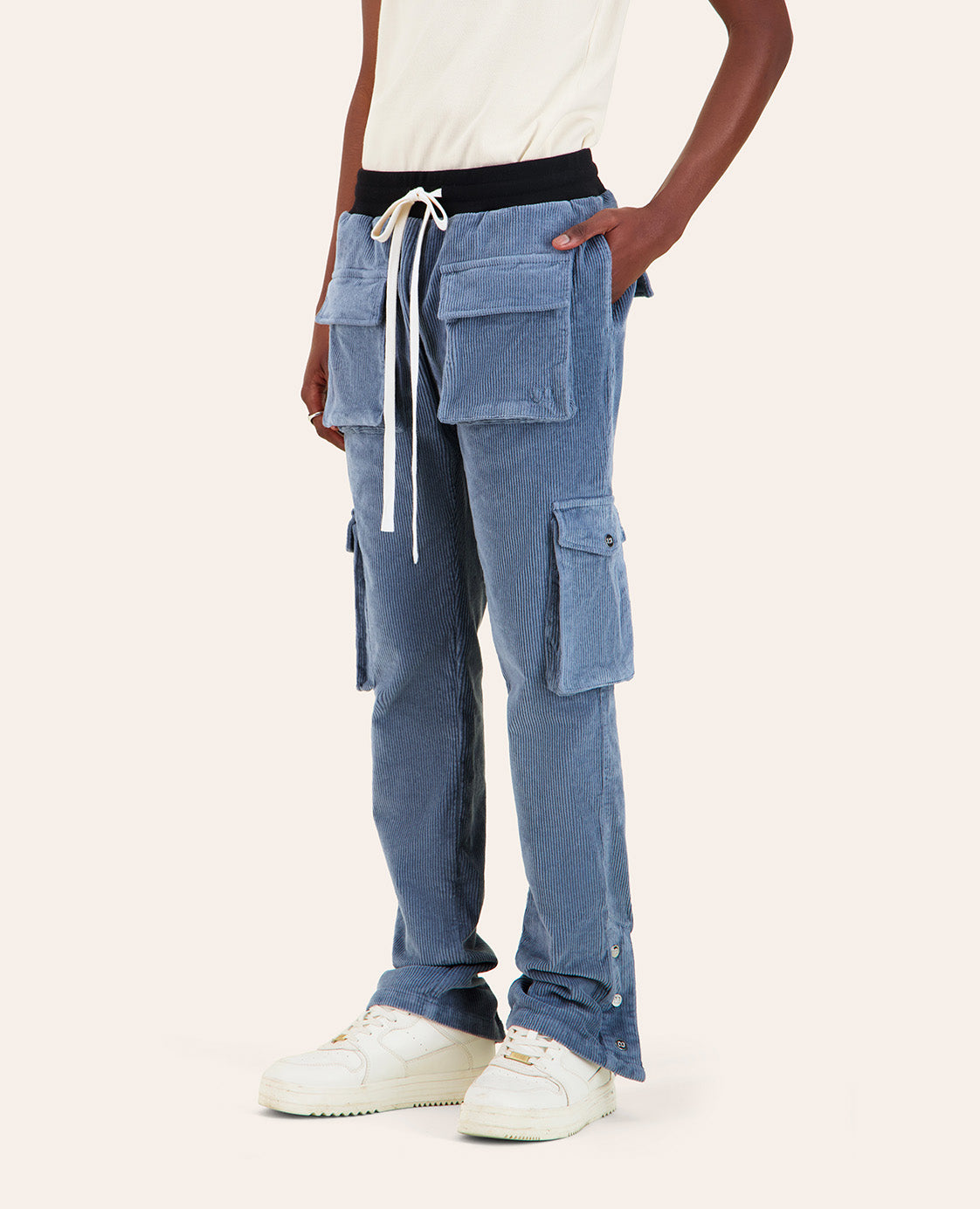 PANTALON CARGO FP VELOURS - BLEU