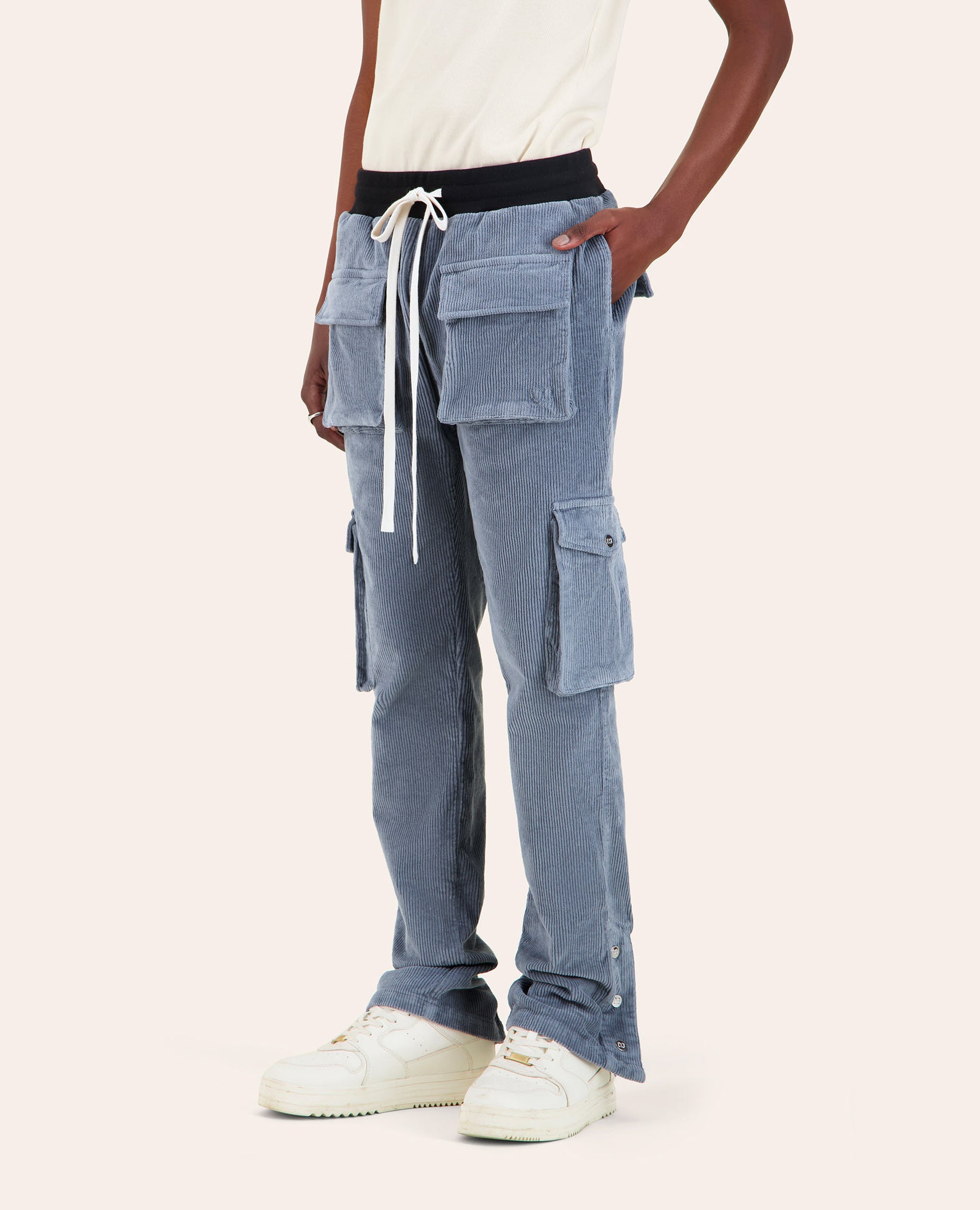 PANTALON CARGO FP VELOURS - BLEU