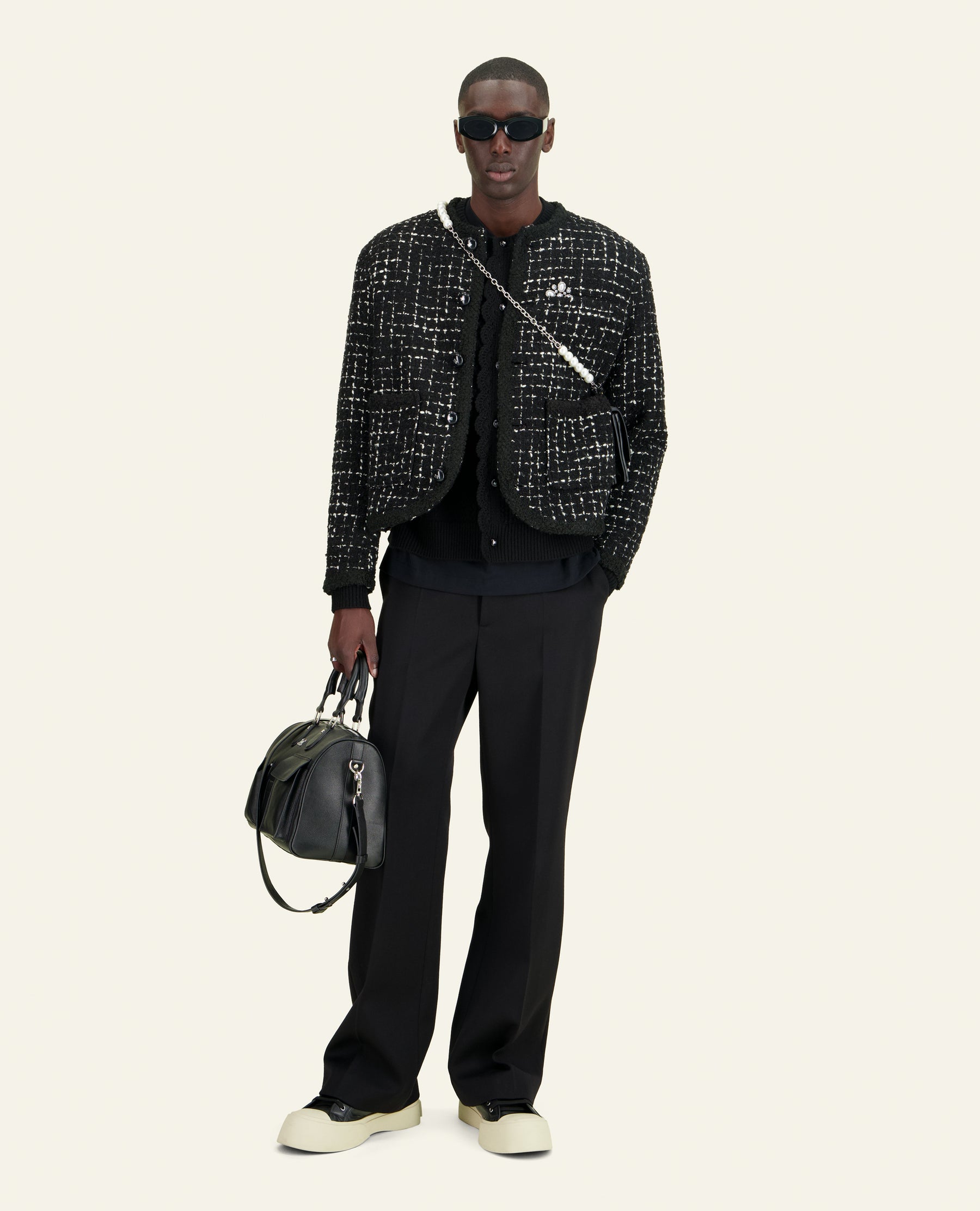 VESTE PALOMA TWEED NOIR ET BLANC