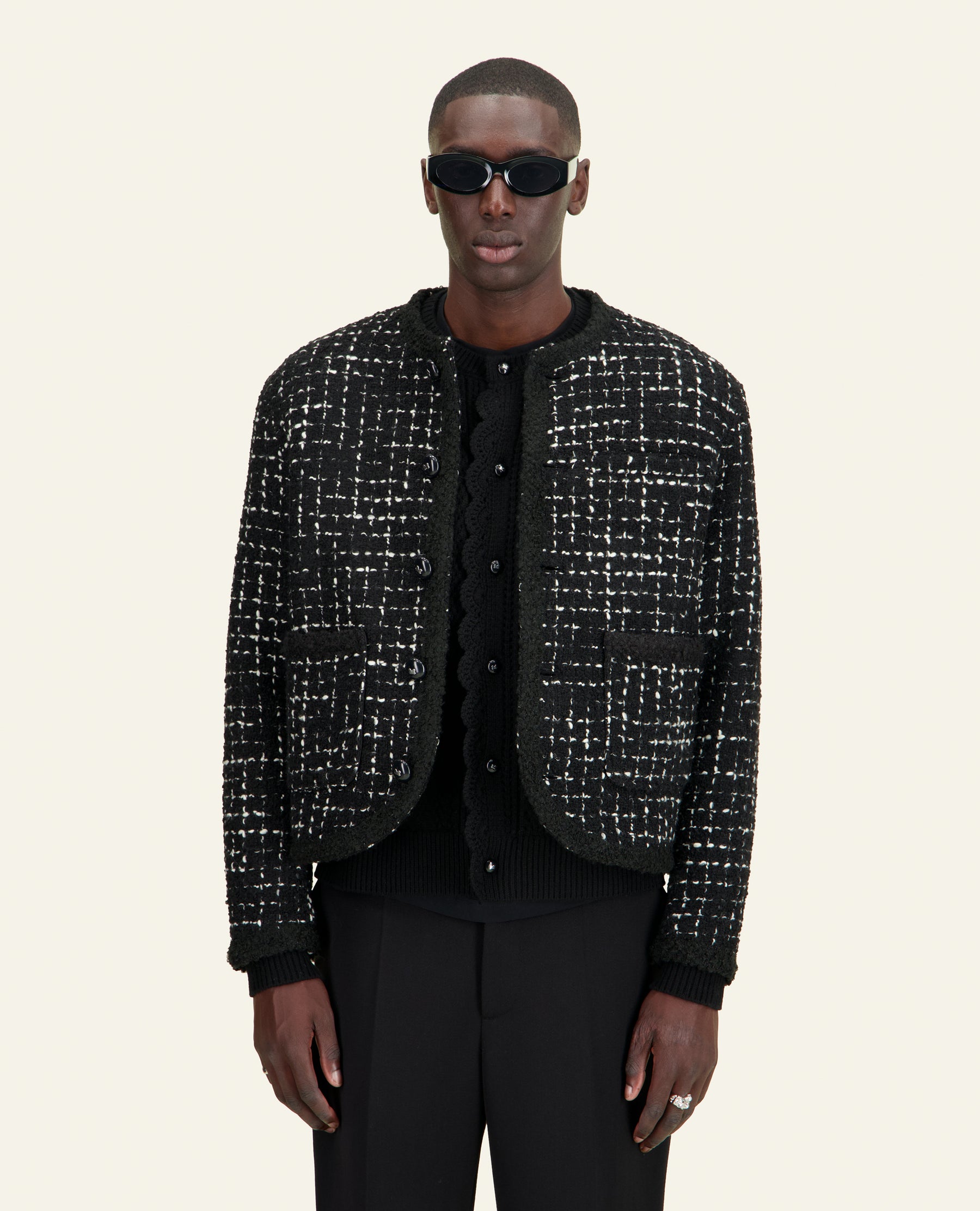 VESTE PALOMA TWEED NOIR ET BLANC