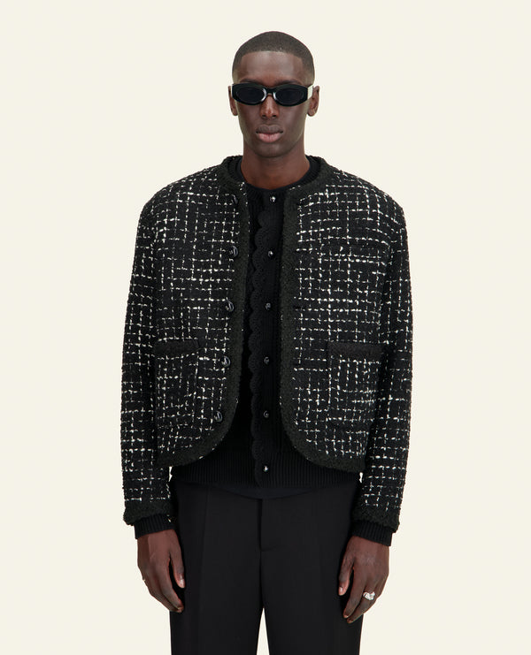 VESTE PALOMA TWEED NOIR ET BLANC