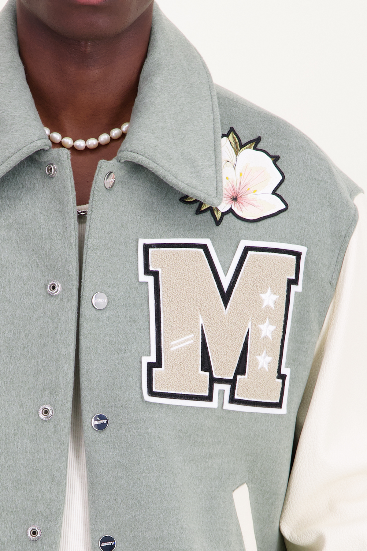 University jacket for men in wool and leather - MOUTY