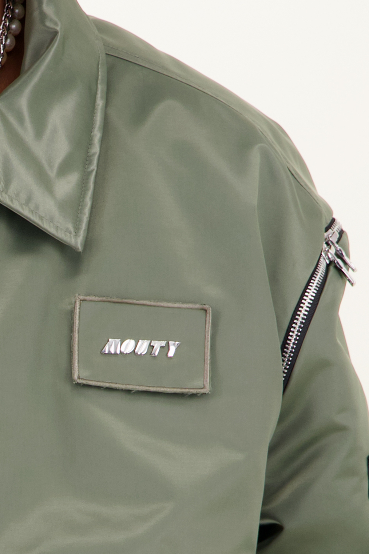 Men's bomber jacket in khaki nylon - MOUTY