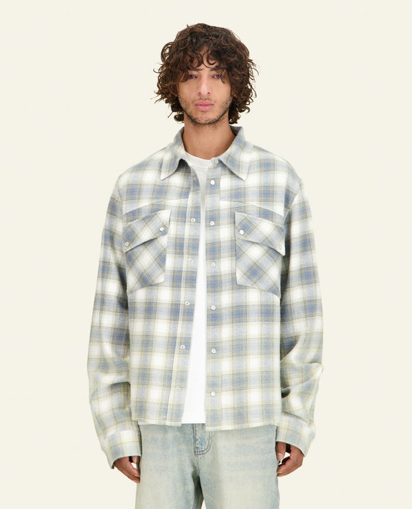 CHEMISE À CARREAUX WEST BLEU