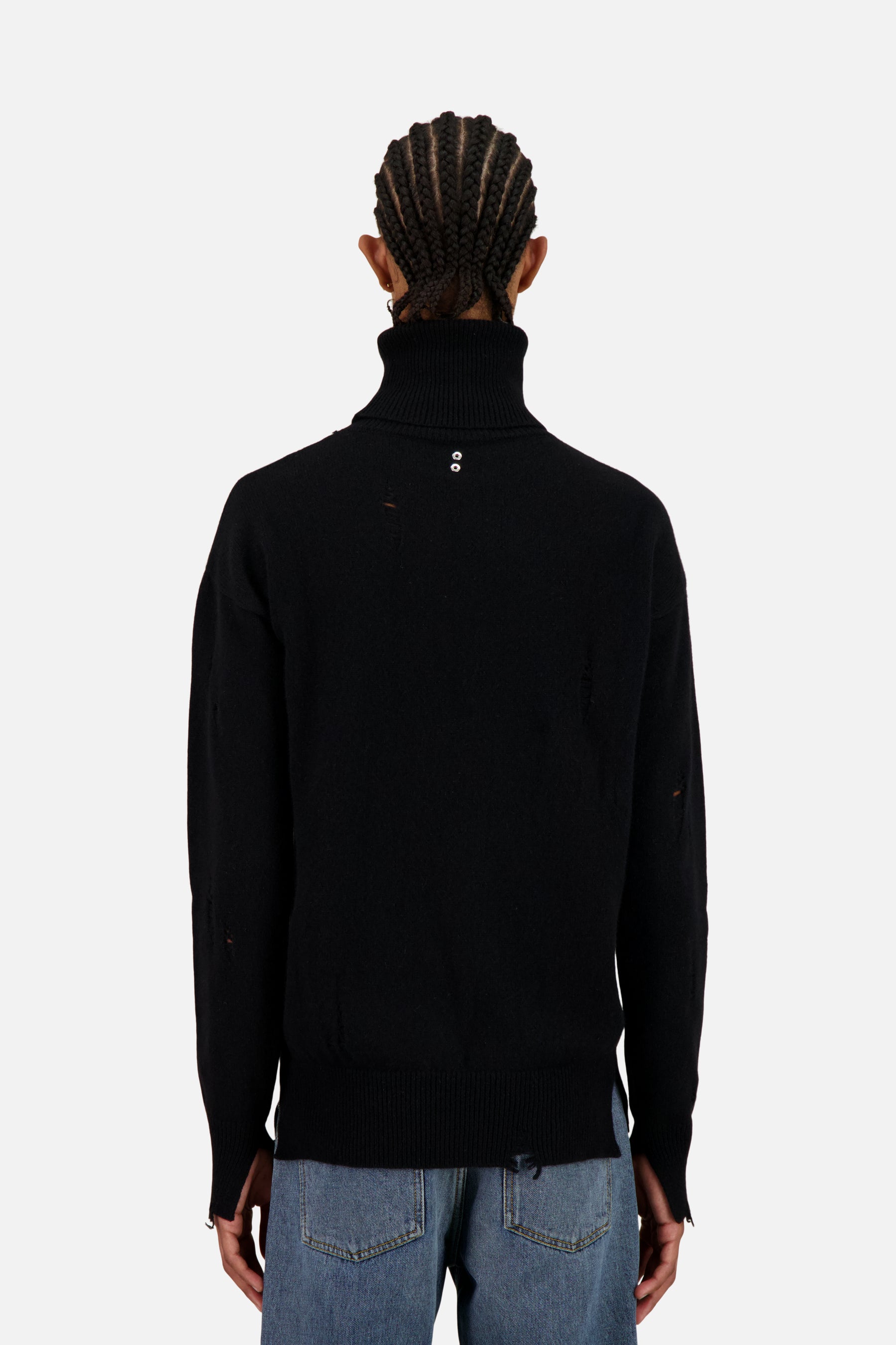 PULL COL ROULÉ EN CACHEMIRE EFFET USÉ