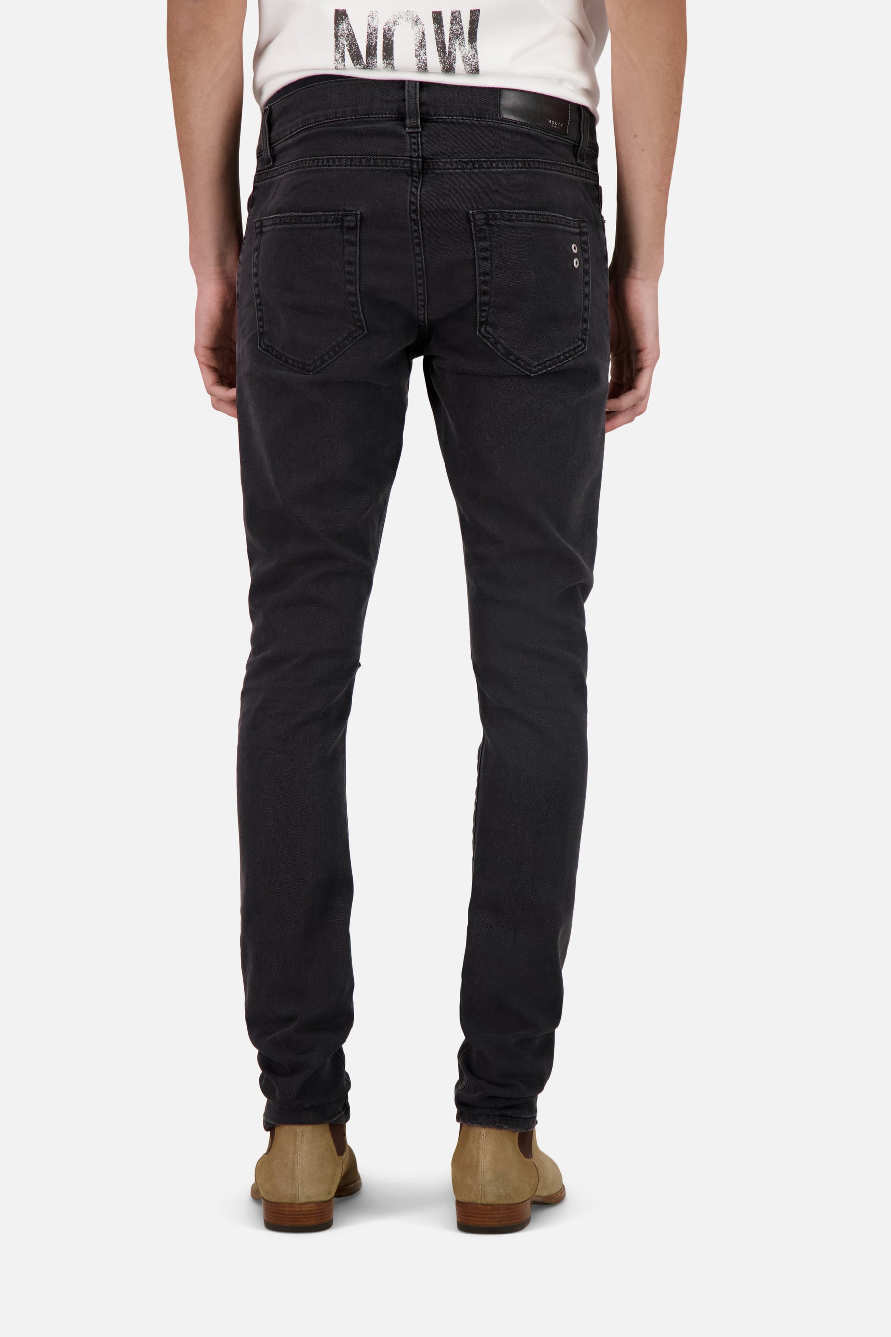 BLACK SLIM DENIM TROUSERS