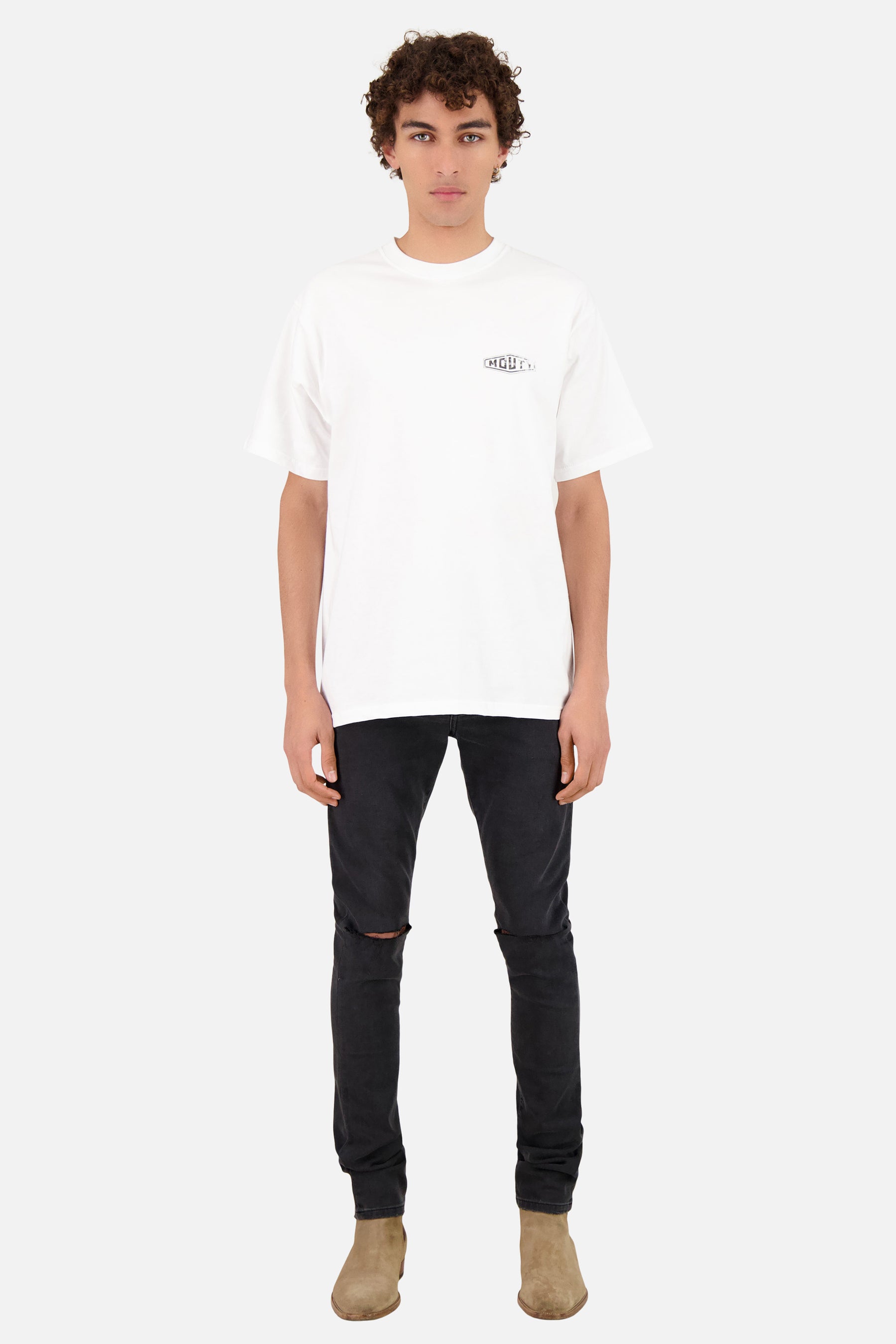 BLACK SLIM DENIM TROUSERS